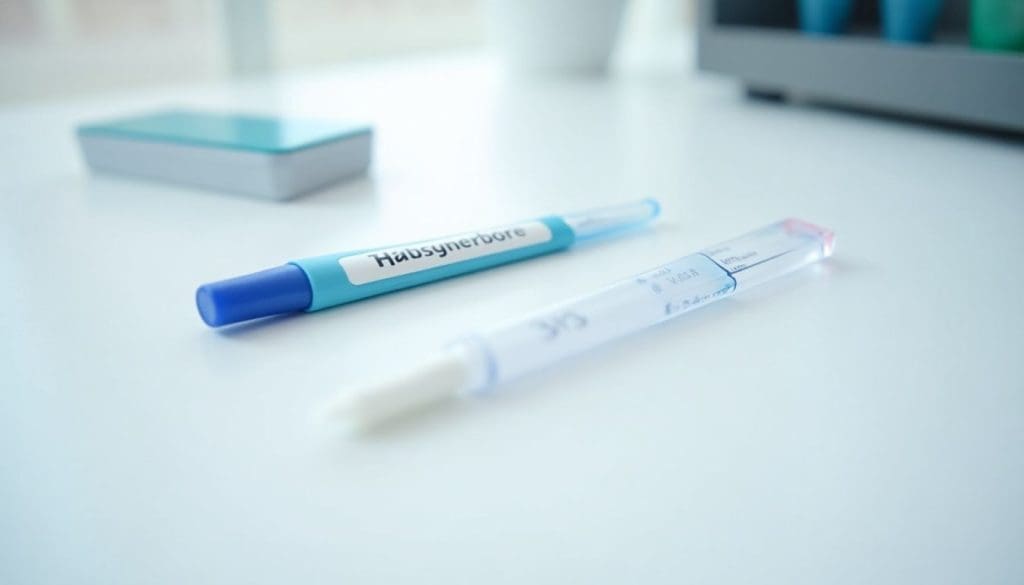 A saliva drug testing kit showing a swab and results panel."